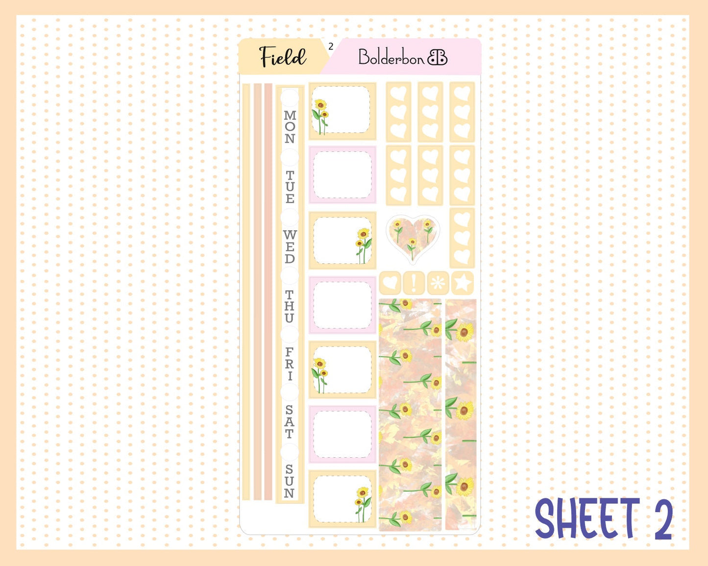 SUNFLOWER FIELD || Hobonichi Weeks Planner Sticker Kit