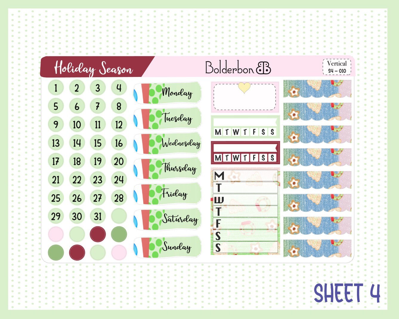 HOLIDAY SEASON || 7x9 Vertical Planner Sticker Kit