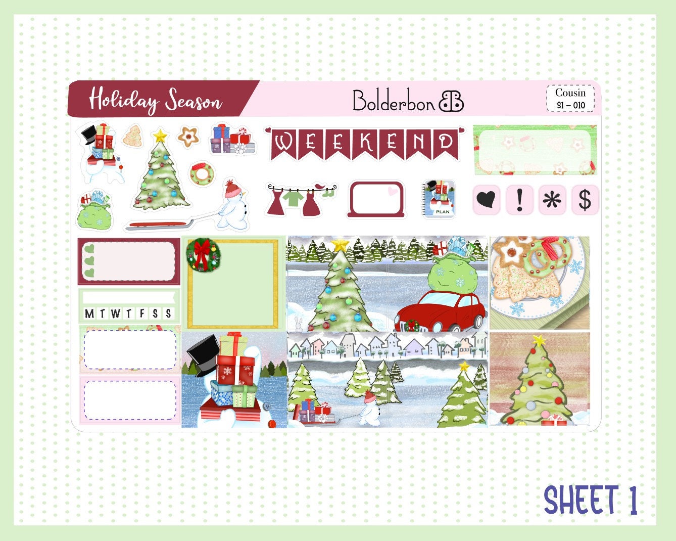HOLIDAY SEASON || Hobonichi Cousin Planner Sticker Kit