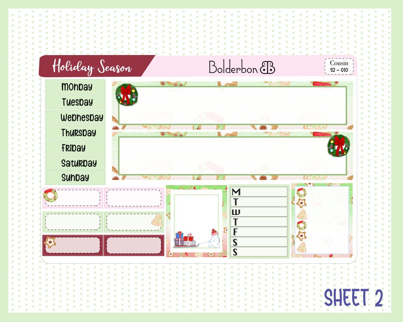 HOLIDAY SEASON || Hobonichi Cousin Planner Sticker Kit