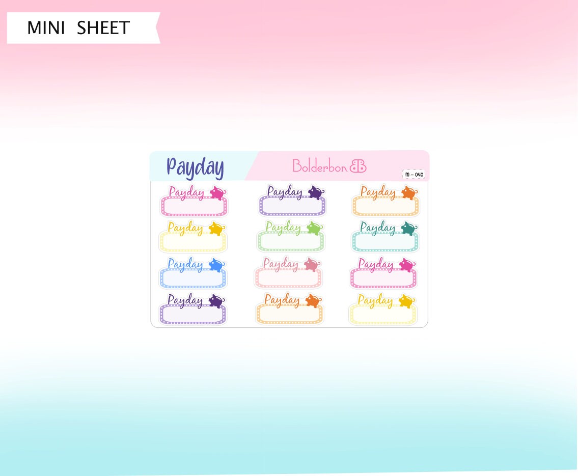 PAYDAY || Functional Planner Stickers