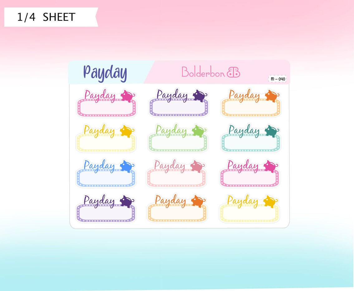 PAYDAY || Functional Planner Stickers