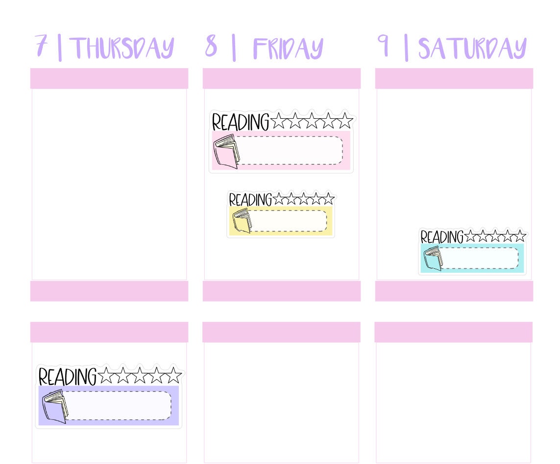 CURRENTLY READING Planner Stickers || Study, Library, School