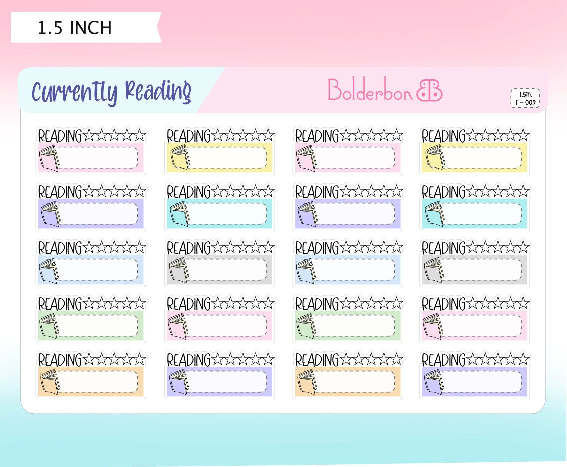 CURRENTLY READING Planner Stickers || Study, Library, School