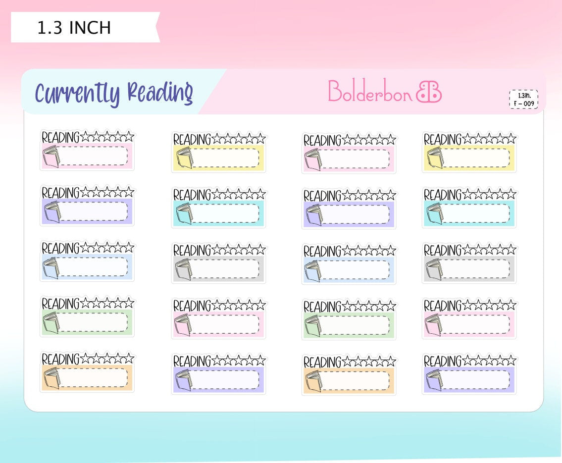 CURRENTLY READING Planner Stickers || Study, Library, School