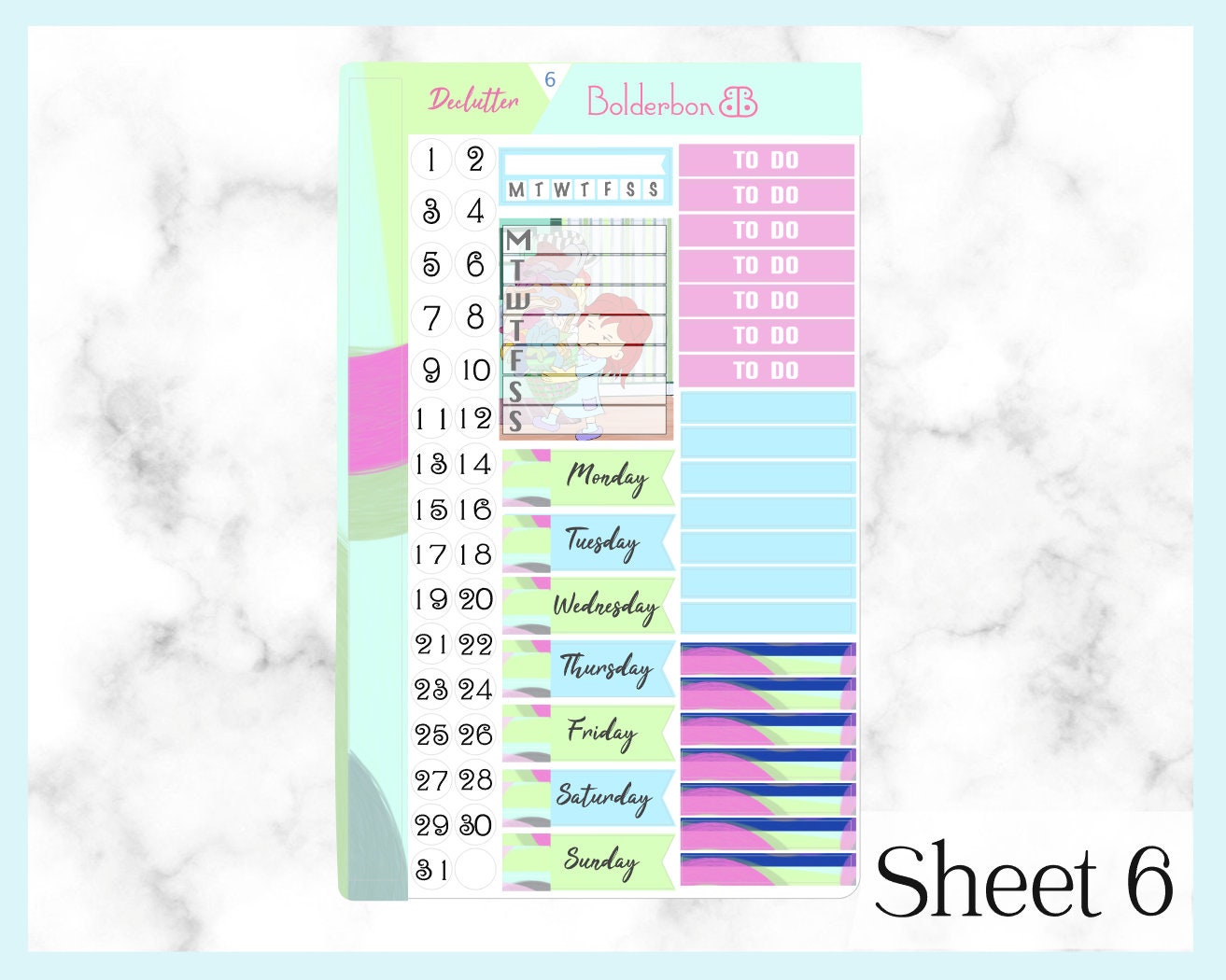 DECLUTTER || 7x9 Vertical Planner Sticker Kit