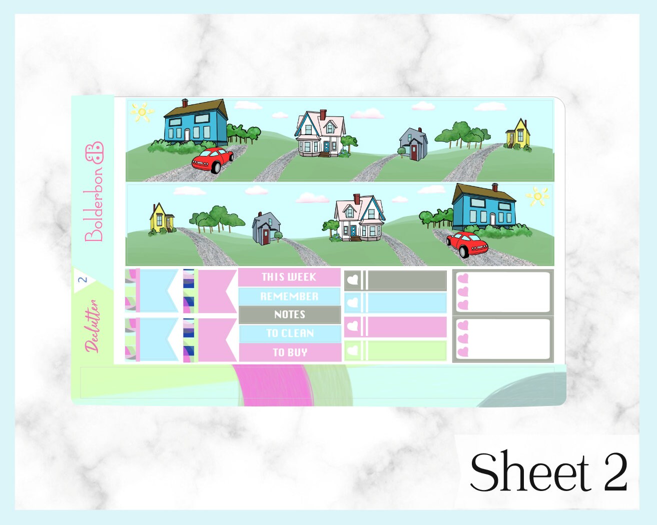 DECLUTTER || 7x9 Vertical Planner Sticker Kit