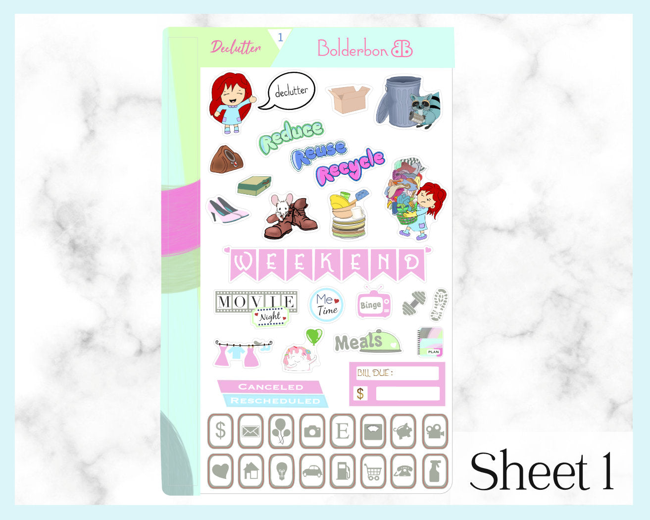 DECLUTTER || 7x9 Vertical Planner Sticker Kit