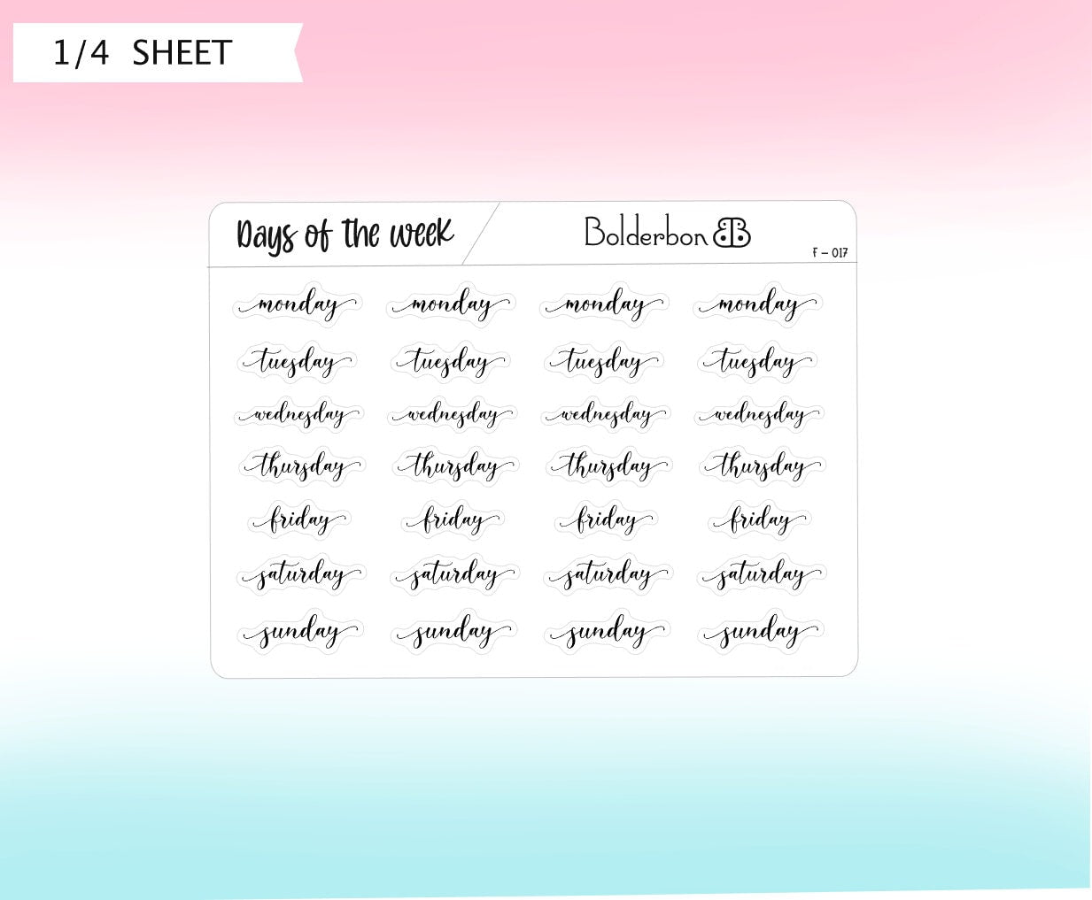 SCRIPT DAYS Black || Functional Planner Stickers