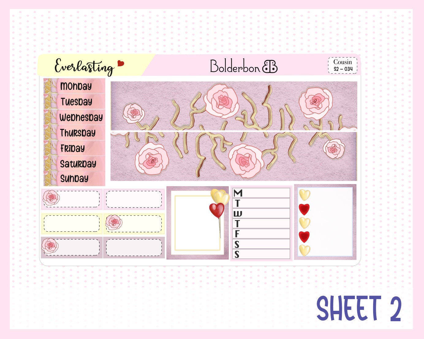 EVERLASTING || Hobonichi Cousin Planner Sticker Kit