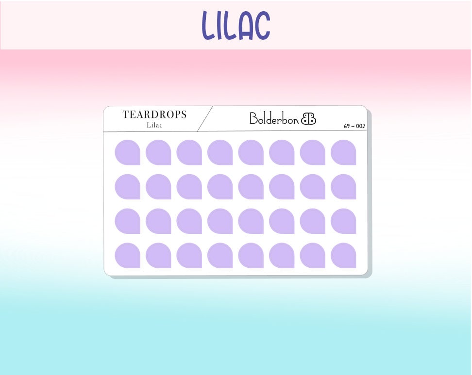 TEARDROPS STICKERS || Colorful, Frosted Clear, Icons, Pastel, Mini Dots, Planner Stickers