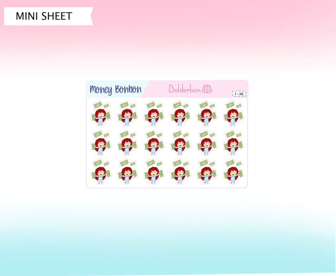 MONEY PAYDAY || Bonbon Character Planner Stickers