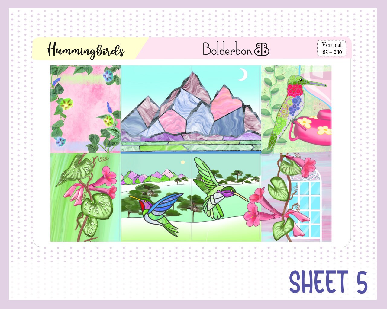 HUMMINGBIRDS || 7x9 Vertical Planner Sticker Kit
