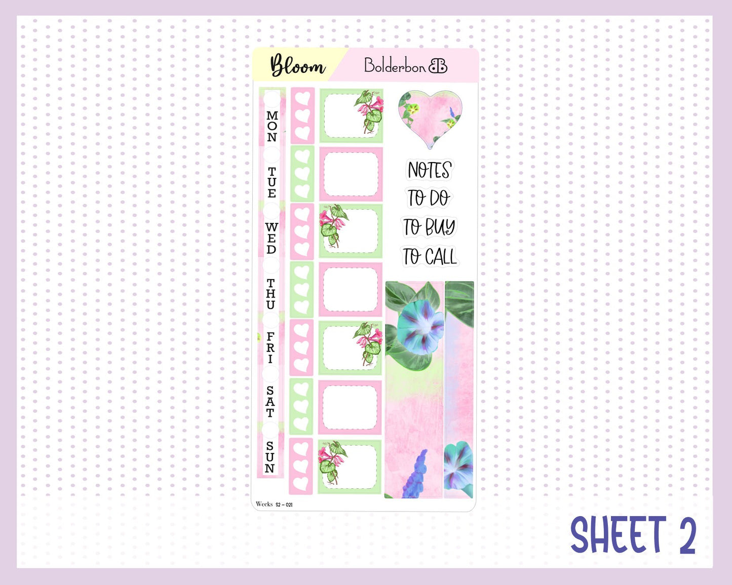 MORNING BLOOM || Hobonichi Weeks Planner Sticker Kit