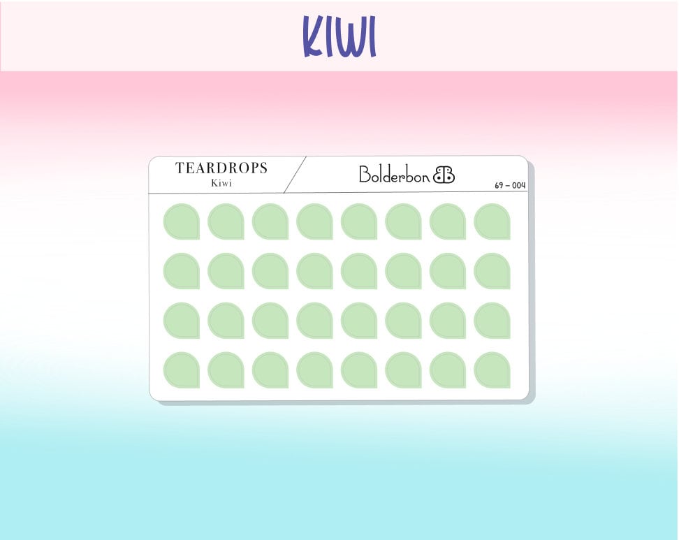 TEARDROPS STICKERS || Colorful, Frosted Clear, Icons, Pastel, Mini Dots, Planner Stickers