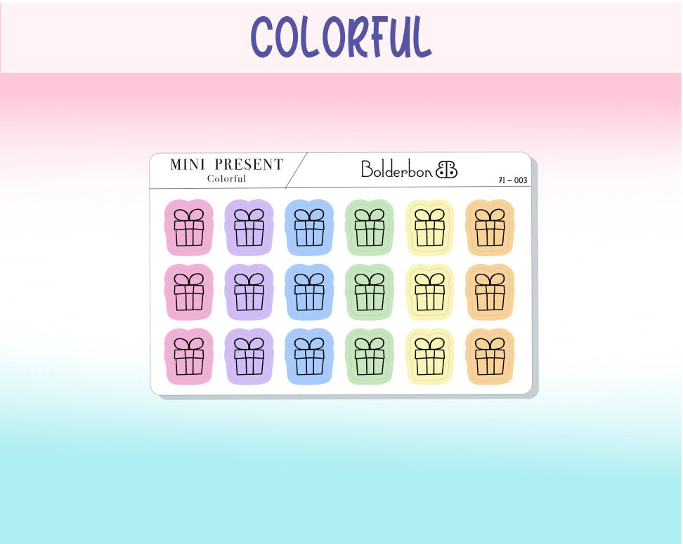 PRESENT ICONS || Clear or White Matte Planner Stickers