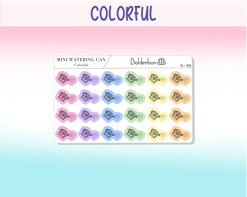 WATERING CAN ICONS || Clear or White Matte Planner Stickers