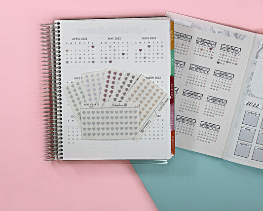 TRANSPARENT HEARTS  || Neutral, Frosted Clear, Minimal, Mini Dots, Planner Stickers, Functional