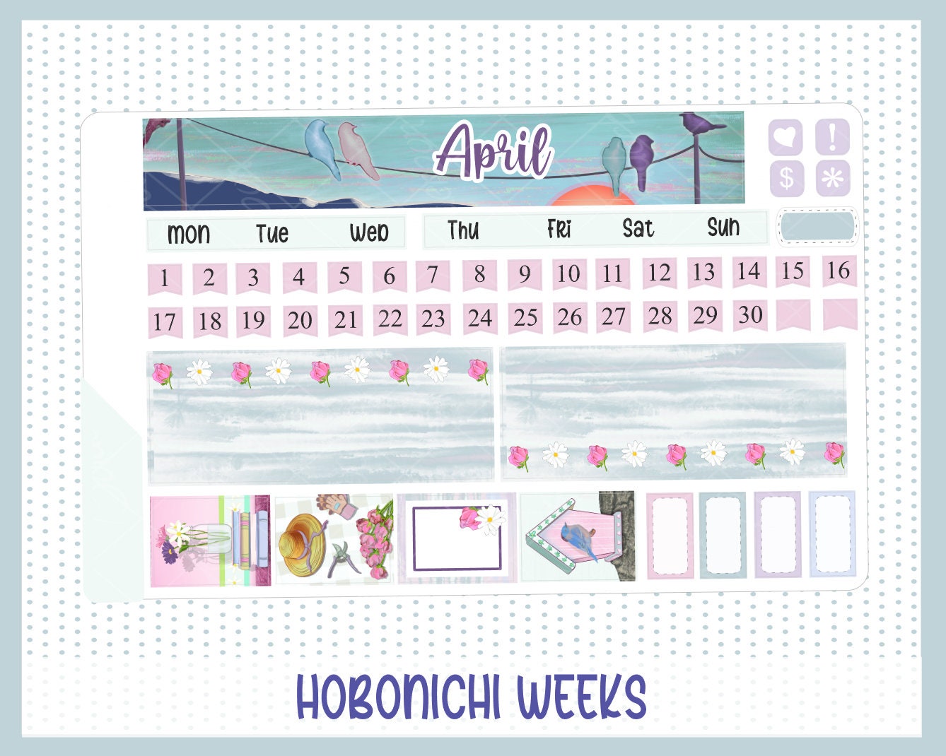 APRIL Hobonichi Weeks Sticker Kit
