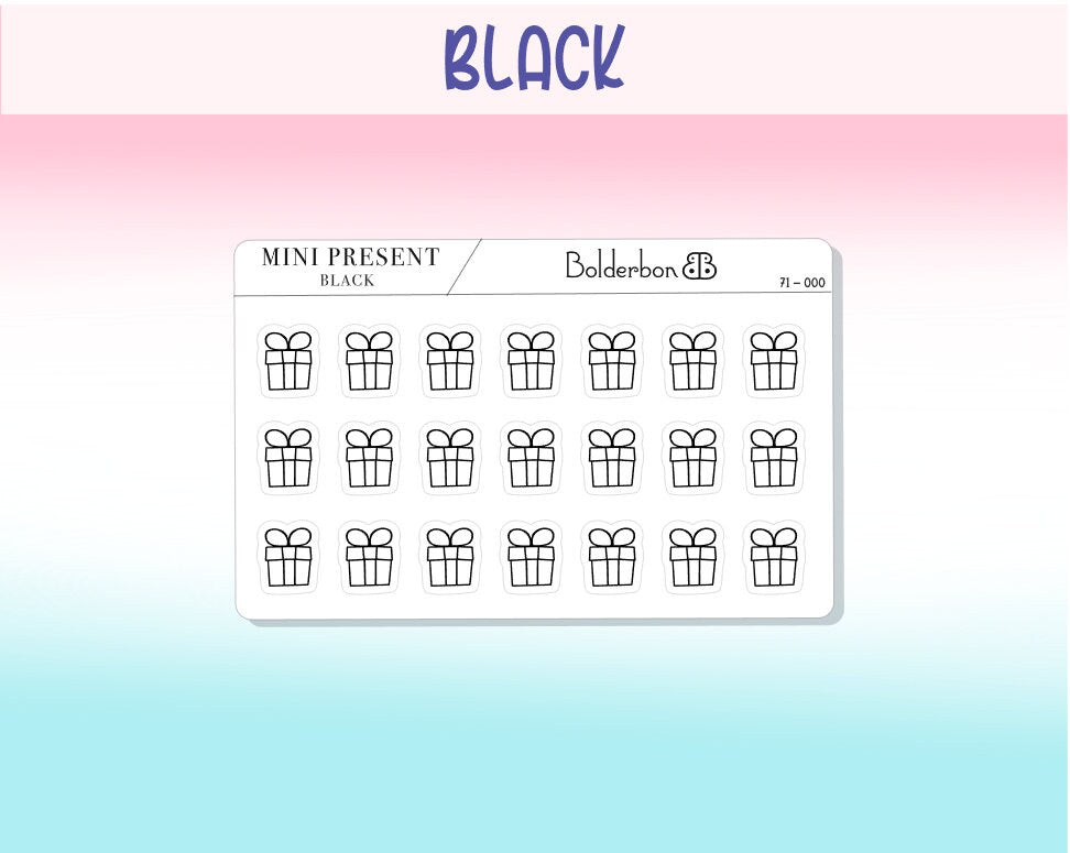 PRESENT ICONS || Clear or White Matte Planner Stickers