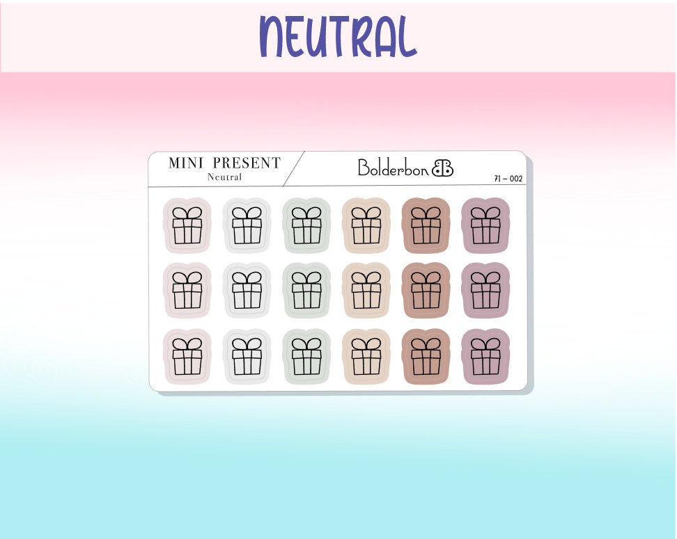 PRESENT ICONS || Clear or White Matte Planner Stickers