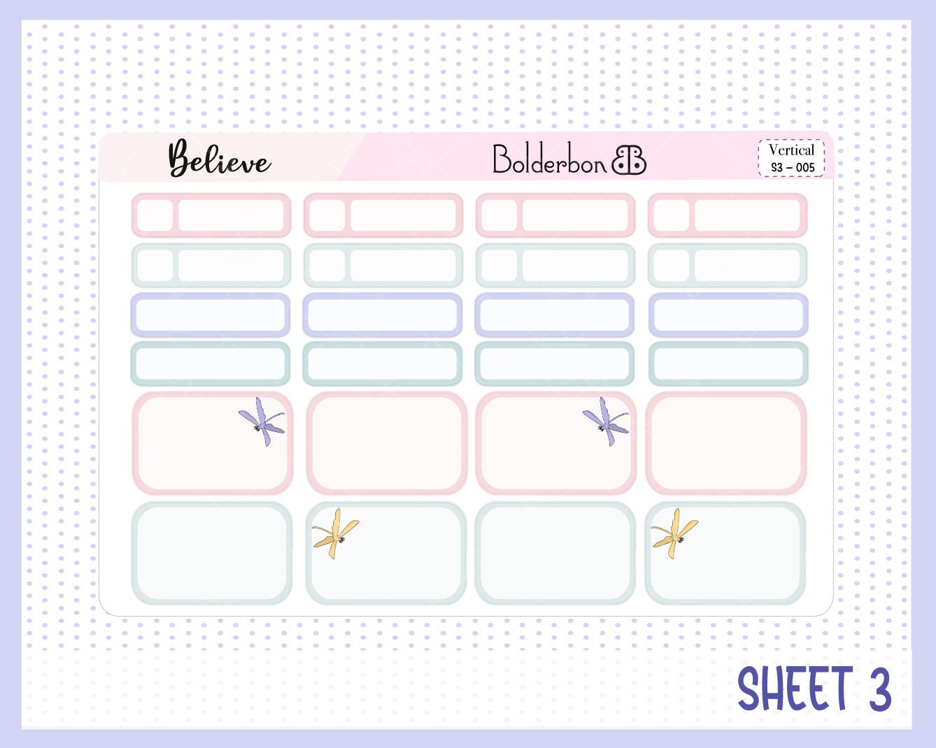 BELIEVE || 7x9 Vertical Planner Sticker Kit
