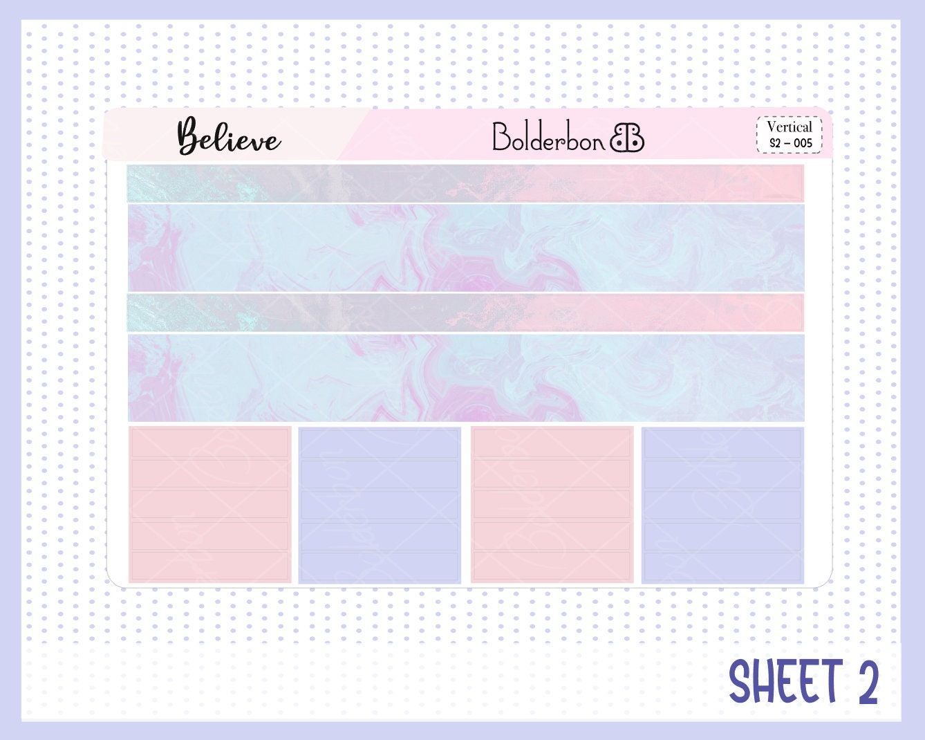 BELIEVE || 7x9 Vertical Planner Sticker Kit