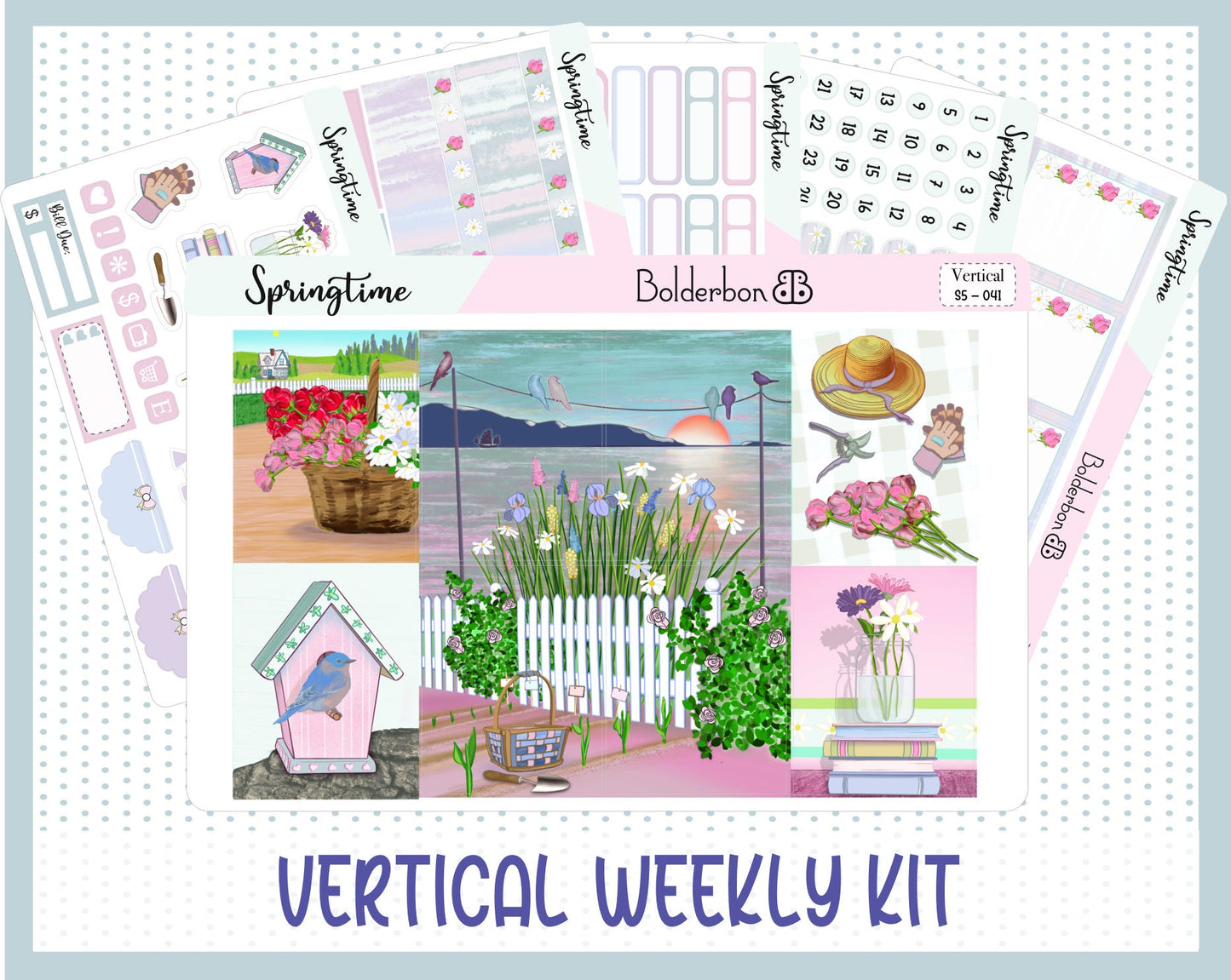 SPRINGTIME || 7x9 Vertical Planner Sticker Kit
