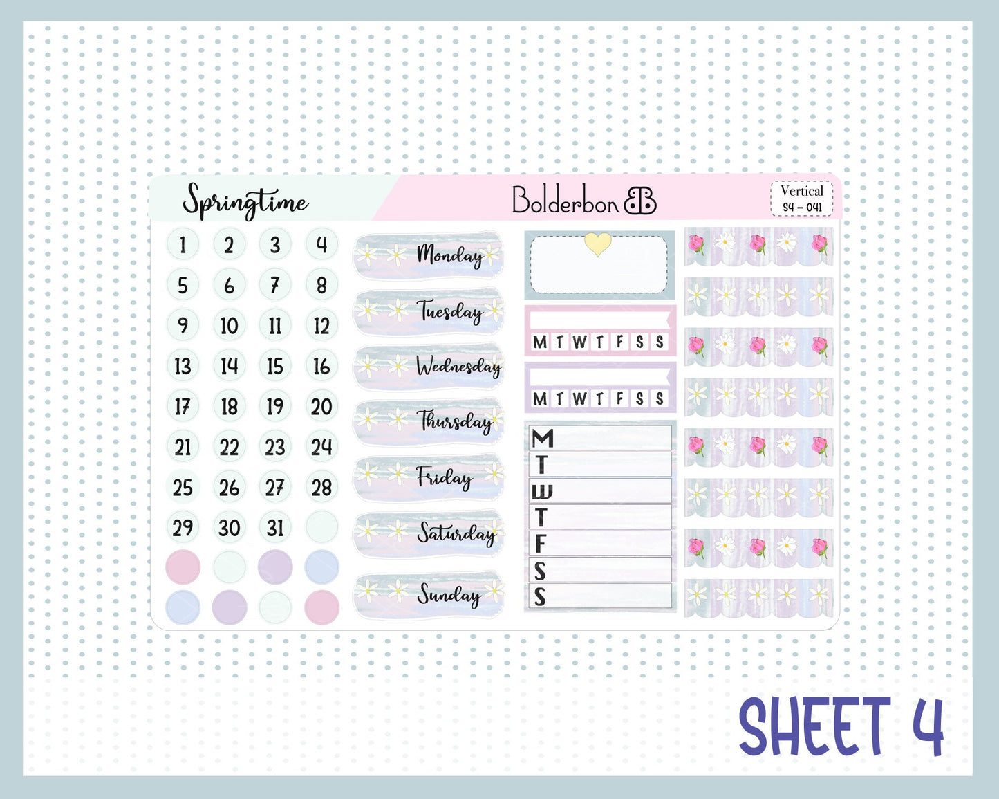 SPRINGTIME || 7x9 Vertical Planner Sticker Kit