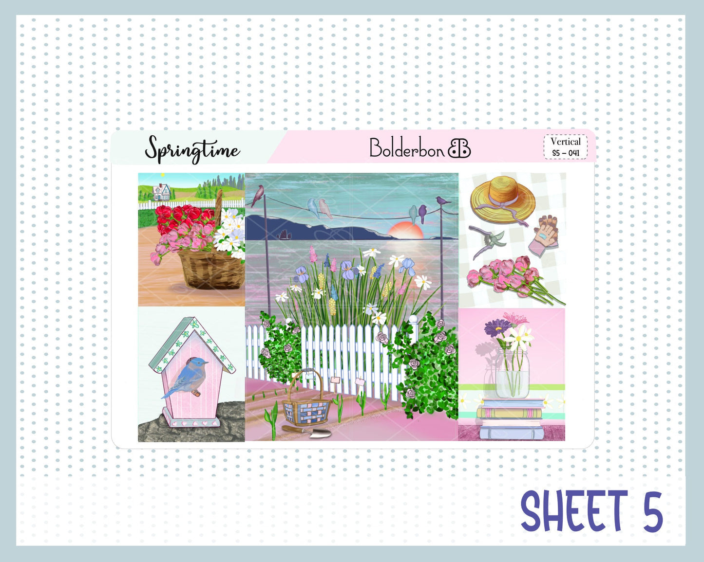 SPRINGTIME || 7x9 Vertical Planner Sticker Kit