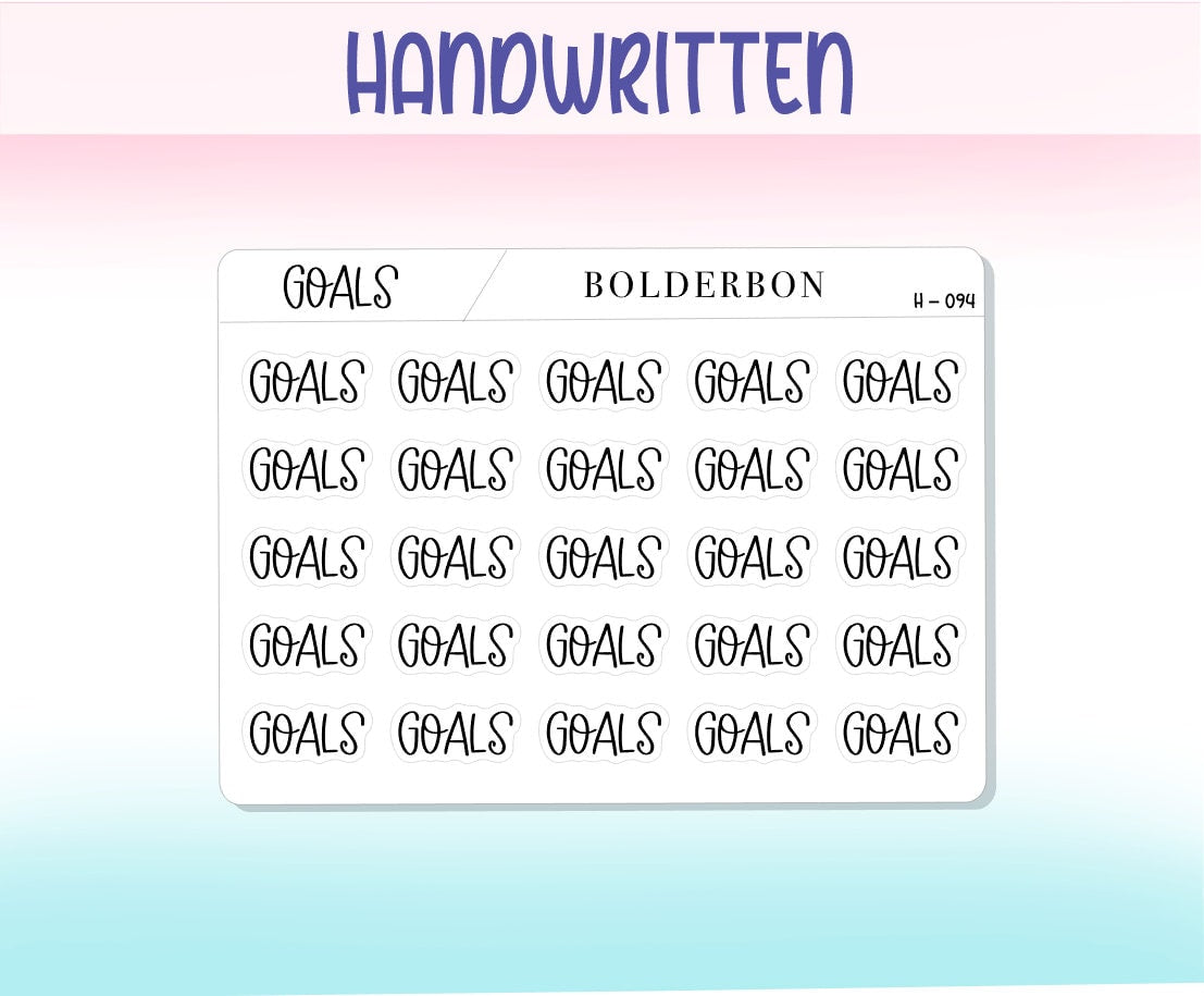 GOALS || Functional Script Stickers