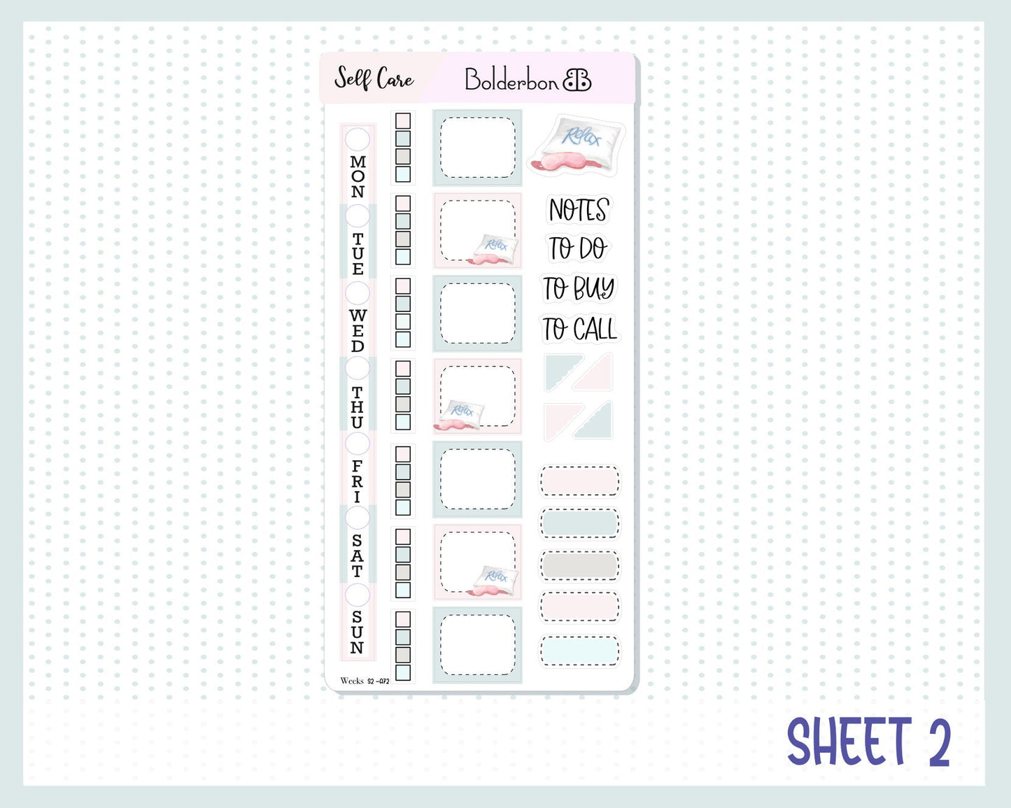 SELF CARE || Hobonichi Weeks Planner Sticker Kit