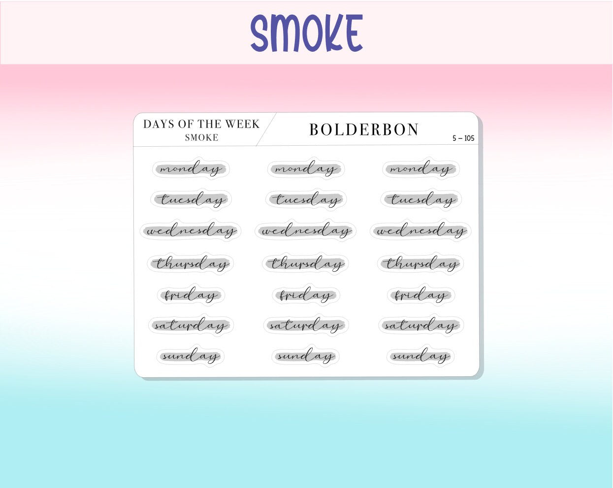Days Of The Week NEUTRAL || Highlighted, Planner Stickers