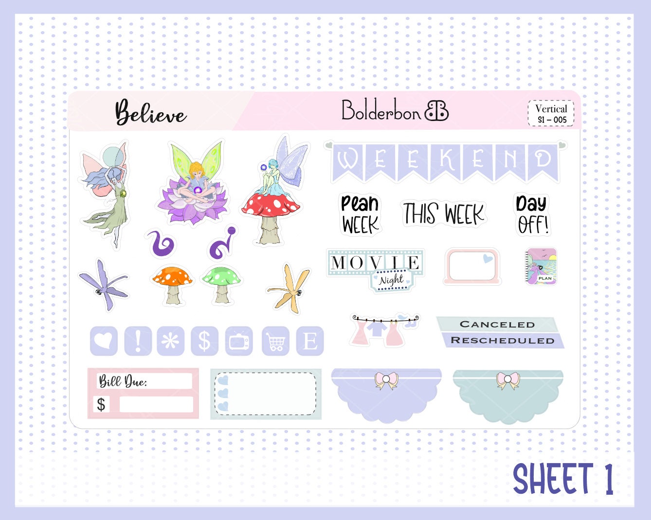 BELIEVE || 7x9 Vertical Planner Sticker Kit