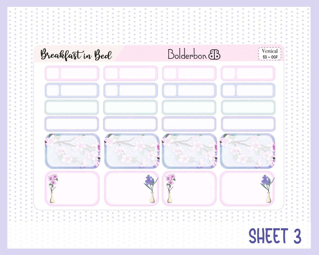 BREAKFAST IN BED || 7x9 Vertical Planner Sticker Kit