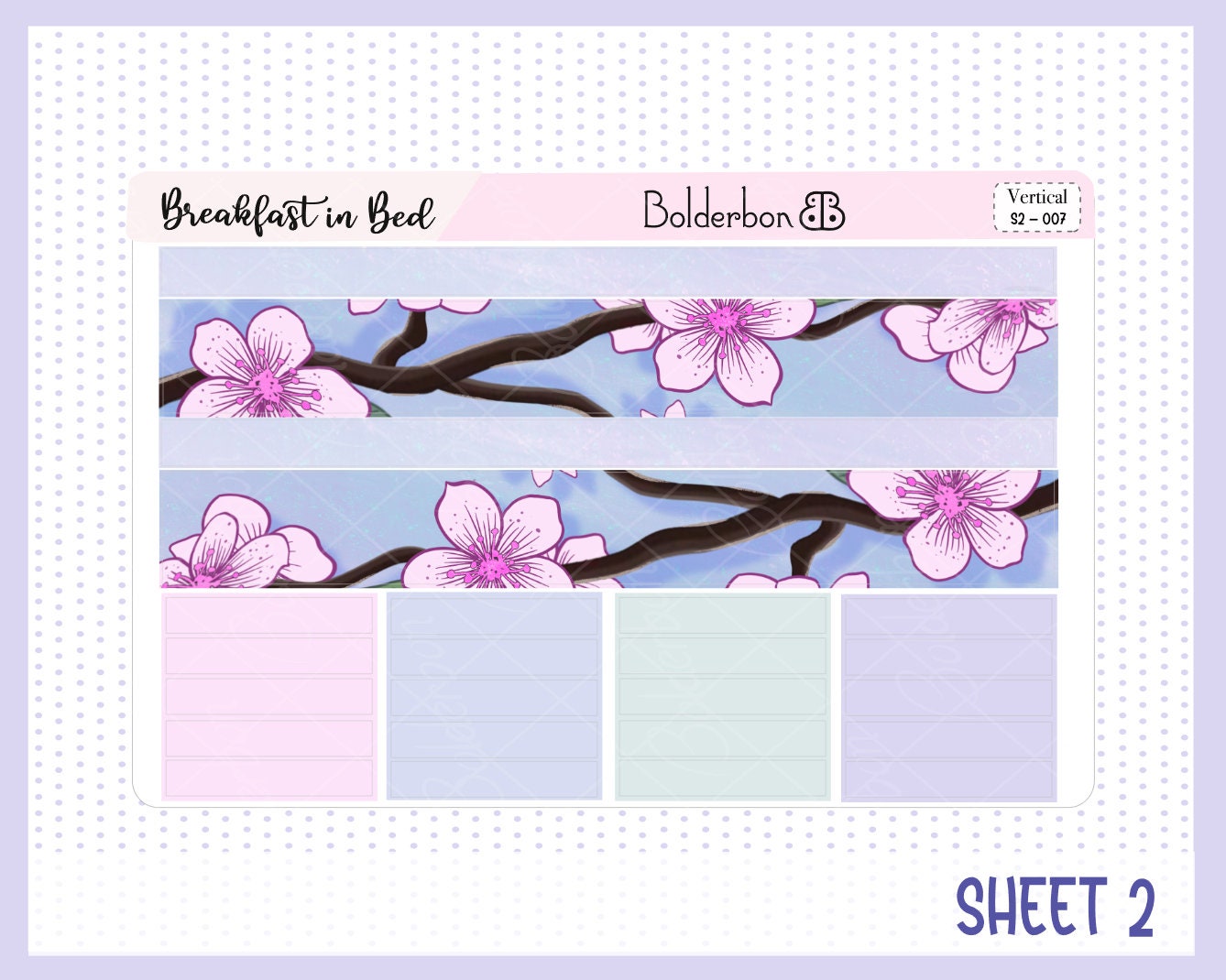 BREAKFAST IN BED || 7x9 Vertical Planner Sticker Kit