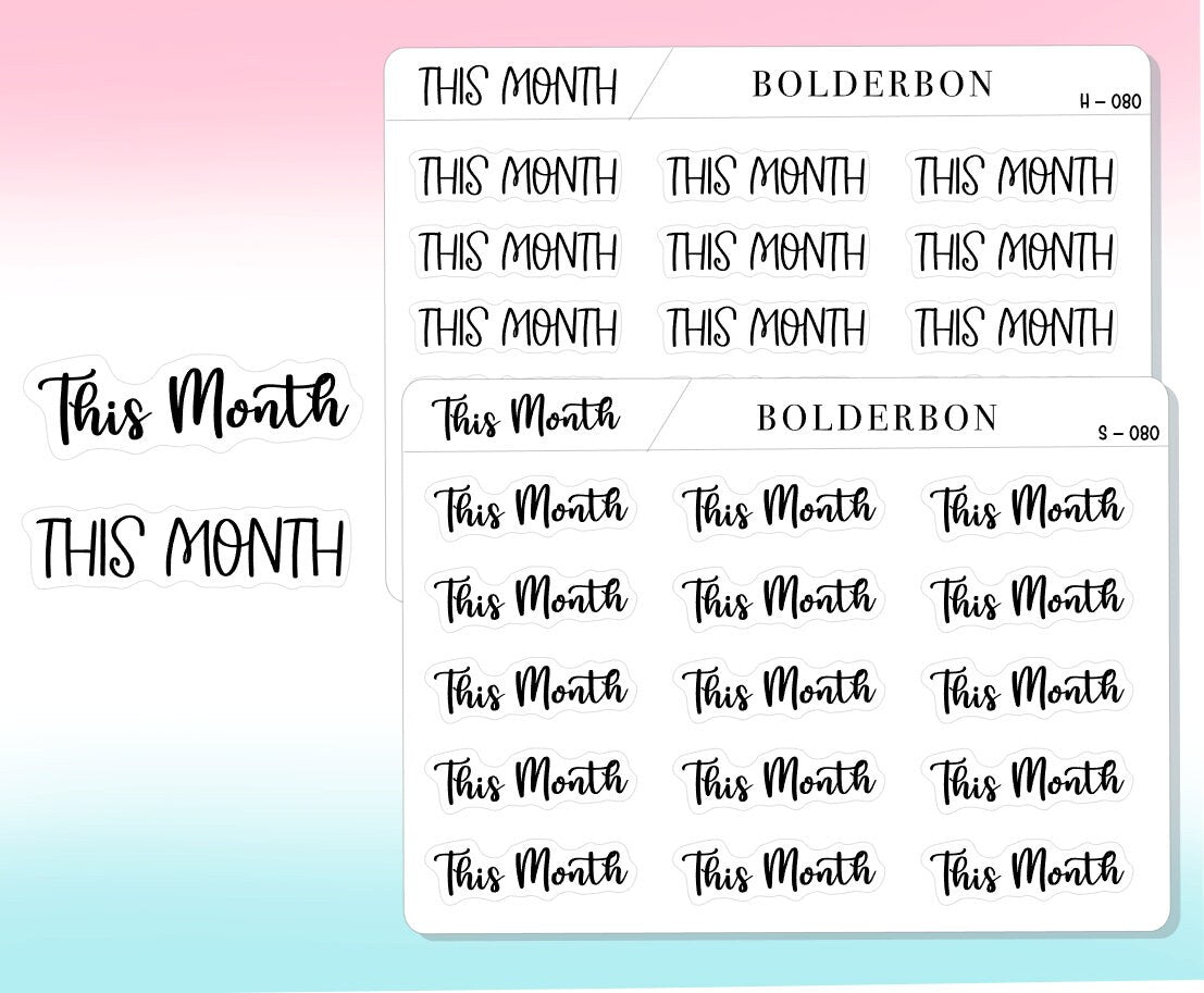 THIS MONTH || Functional Scrip Stickers