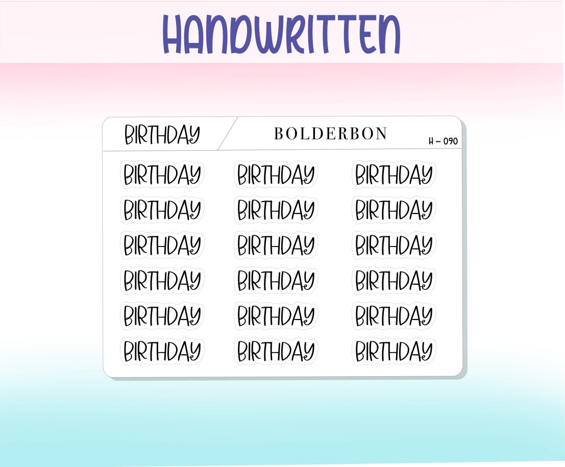 BIRTHDAY || Script Planner Stickers