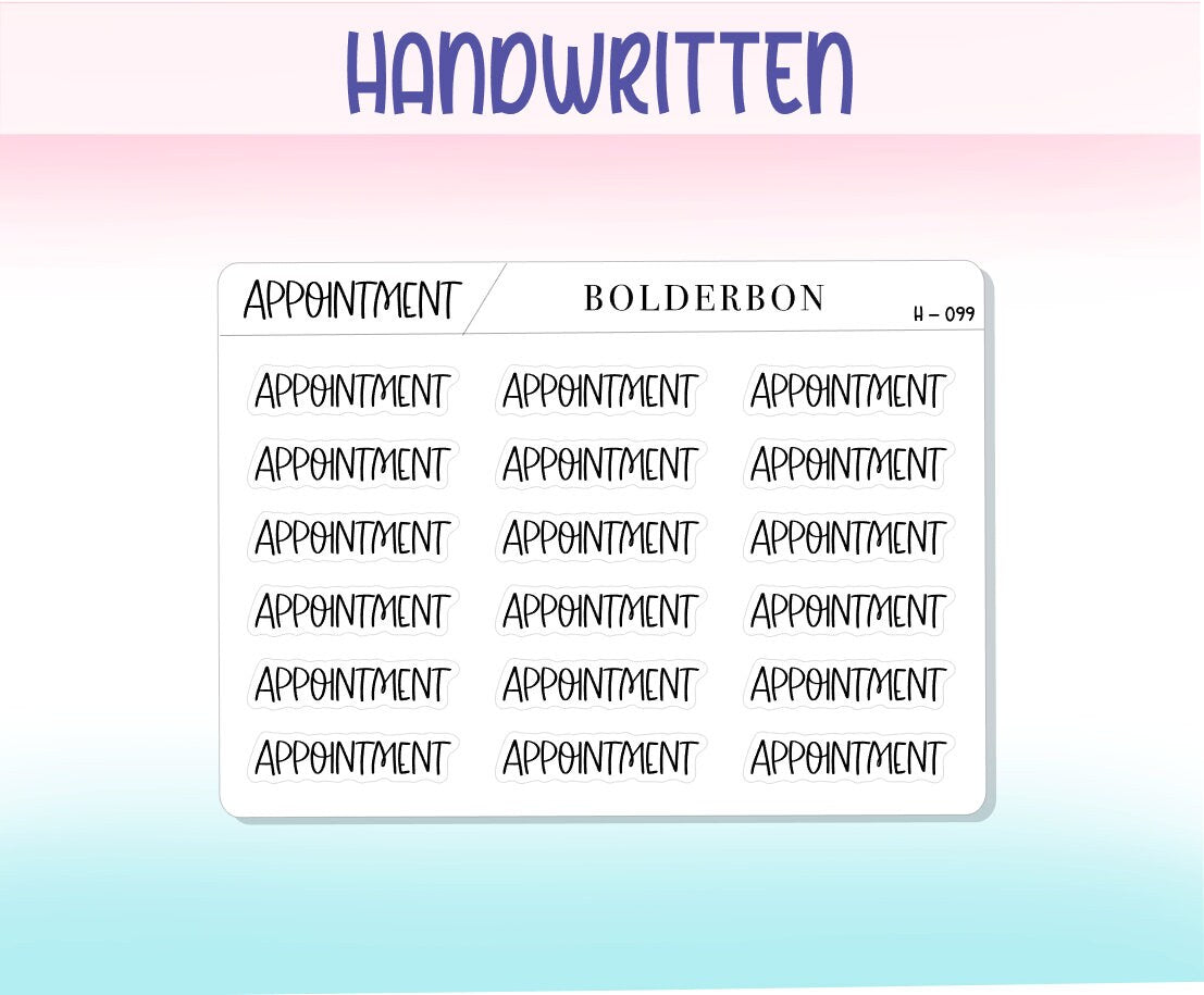APPOINTMENT || Functional Script Stickers