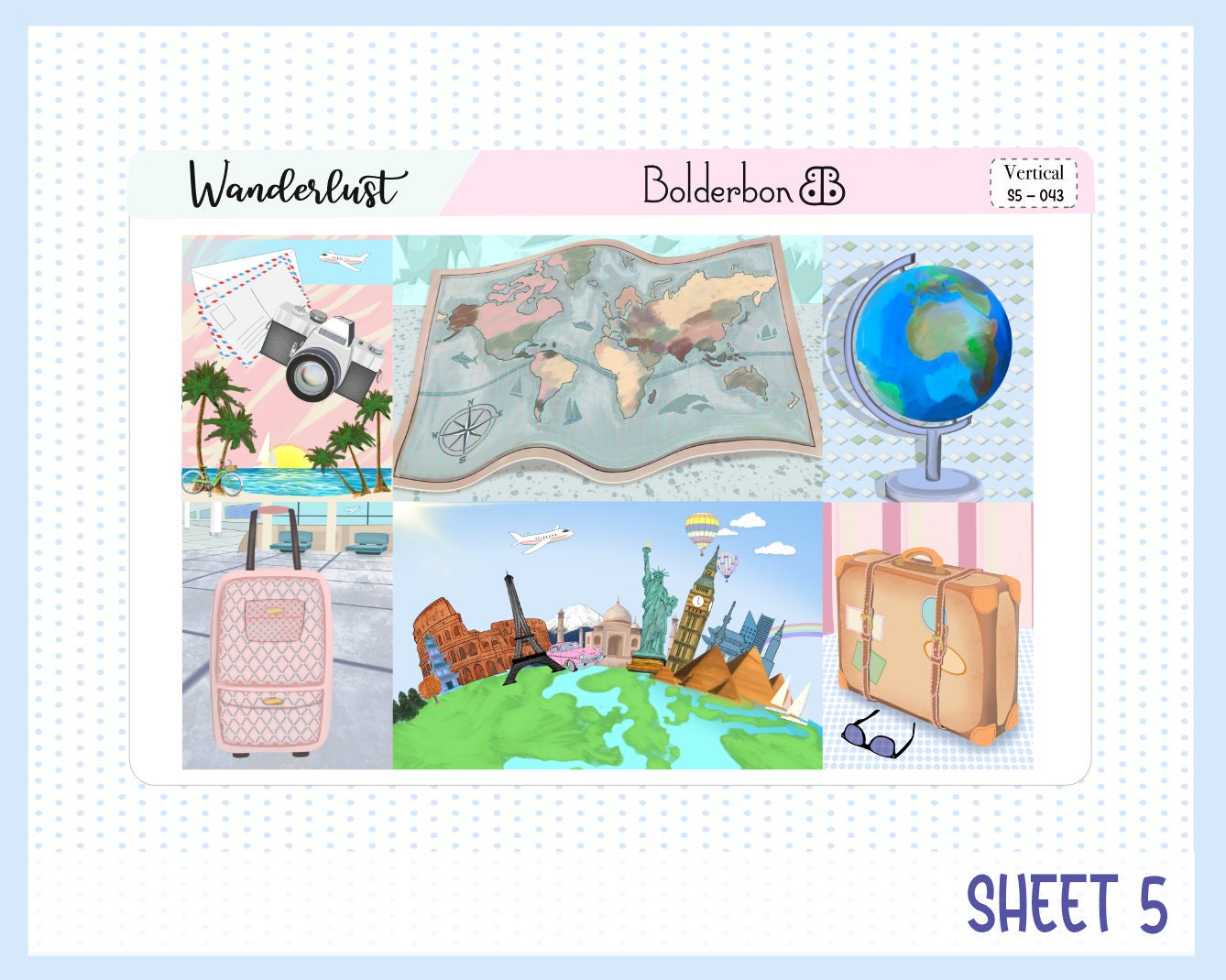 WANDERLUST || 7x9 Vertical Planner Sticker Kit