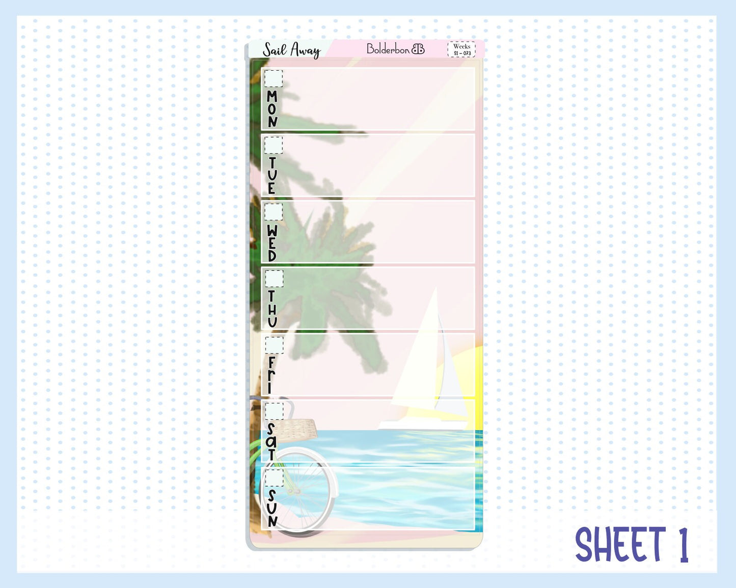 SAIL AWAY || Hobonichi Weeks Planner Sticker Kit