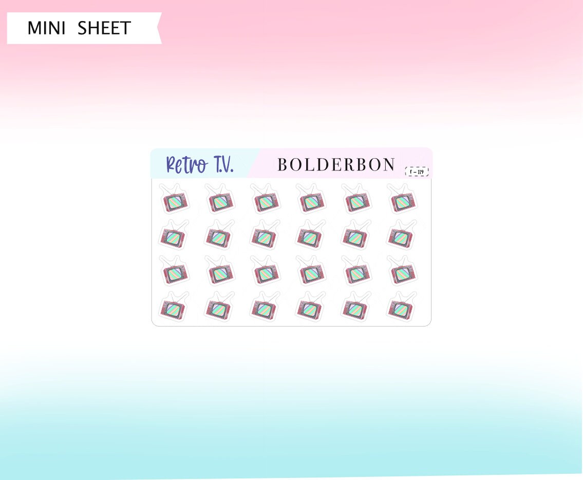 RETRO TV || Planner Stickers, Televison, Movie, TV Show, Functional