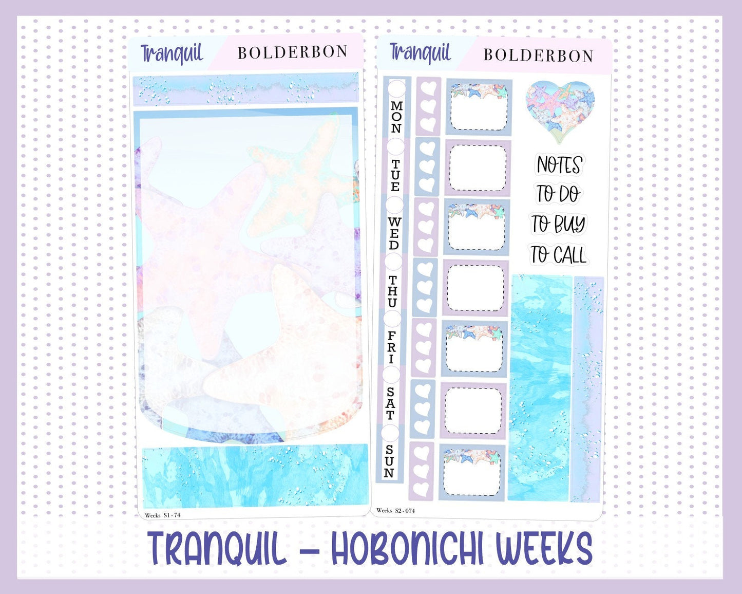 TRANQUIL || Hobonichi Weeks Planner Sticker Kit