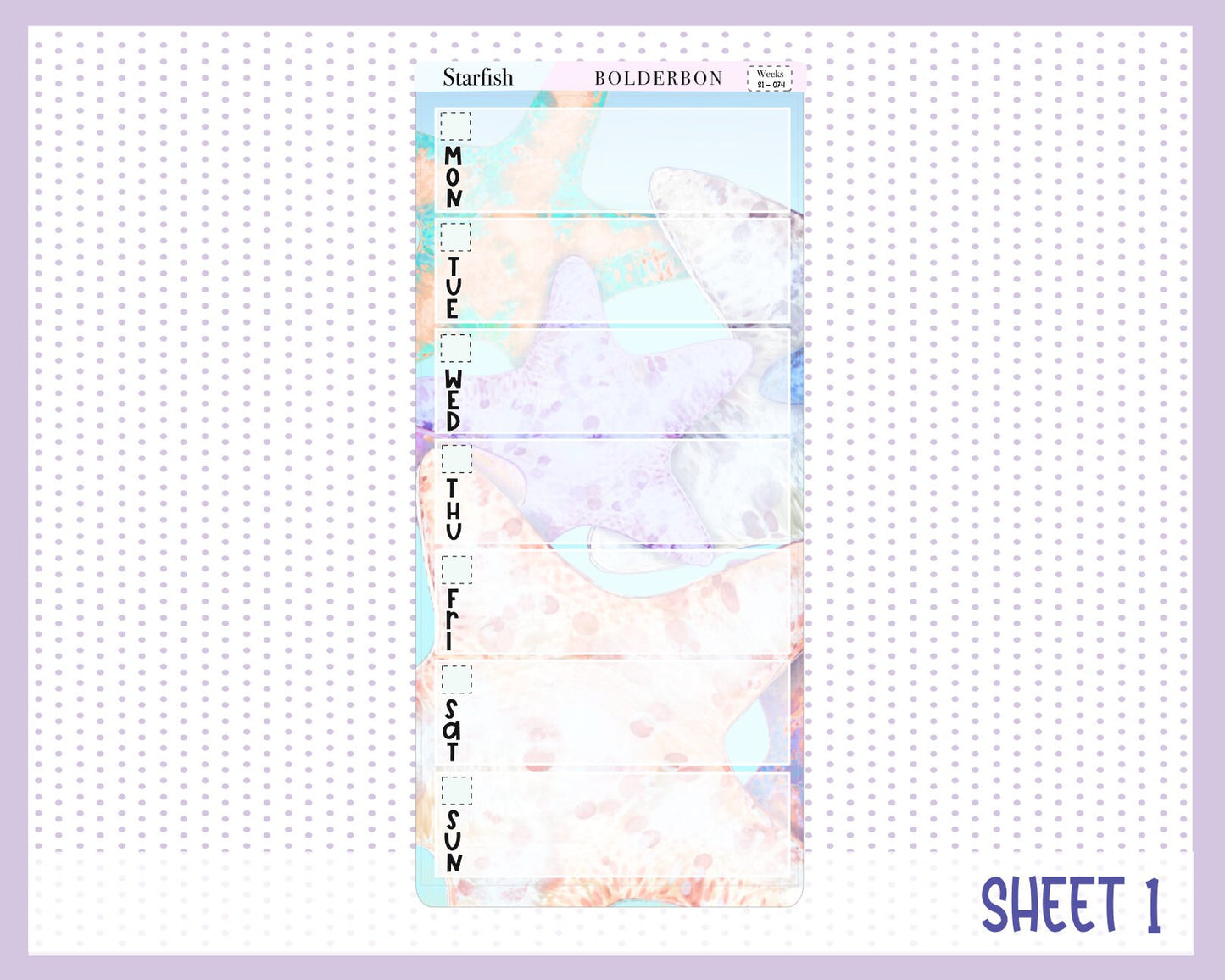 STARFISH || Hobonichi Weeks Planner Sticker Kit