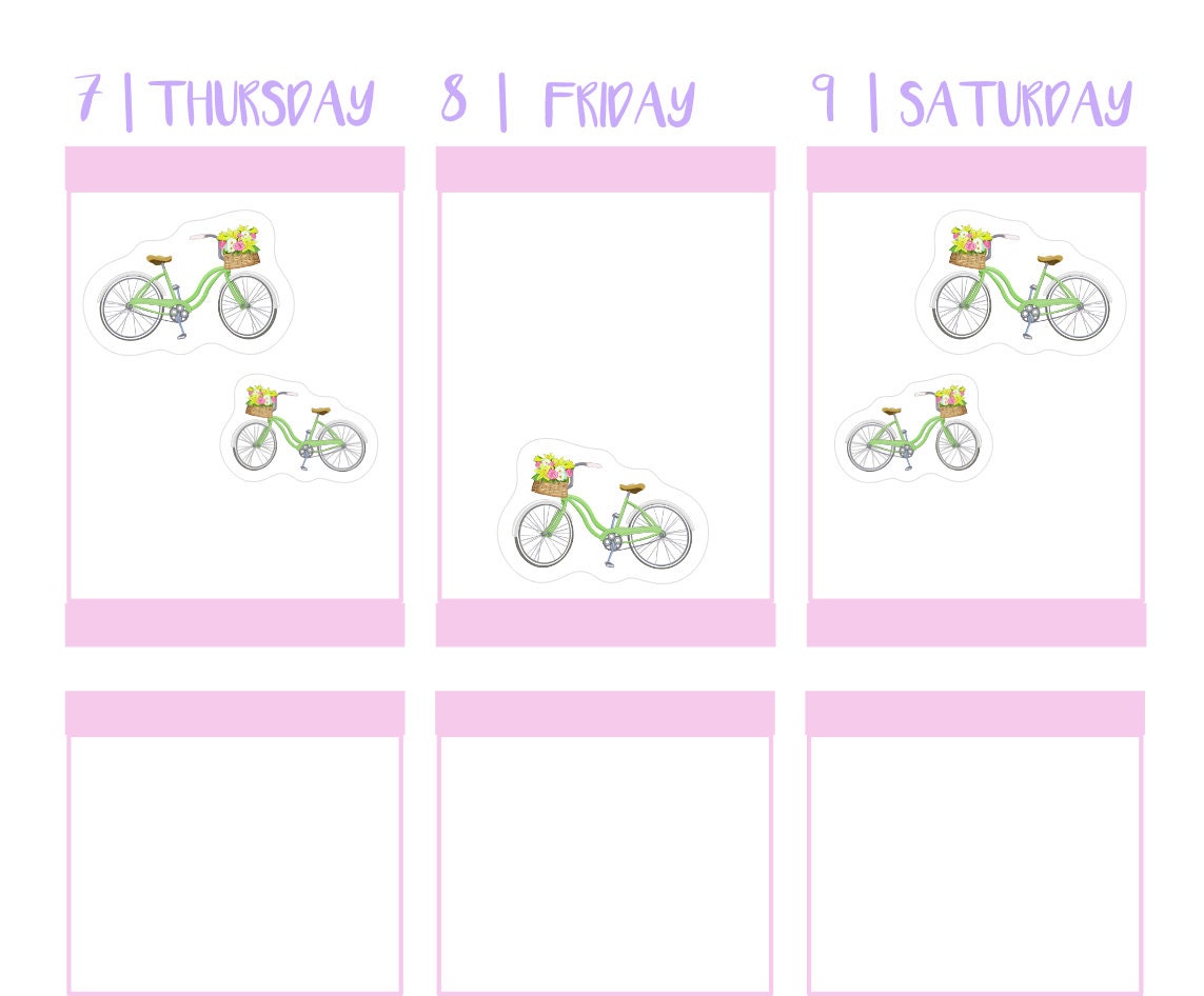 BICYCLE || Planner Stickers, Bike, Exercise