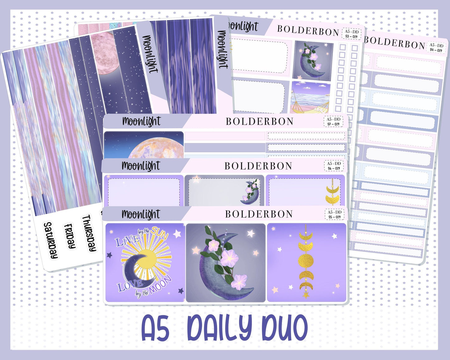 MOONLIGHT || A5 Daily Duo Planner Sticker Kit