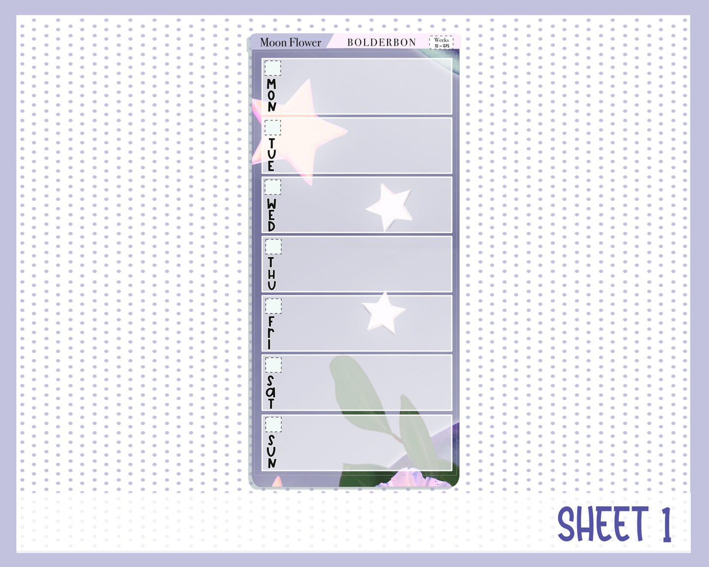 MOON FLOWER || Hobonichi Weeks Planner Sticker Kit