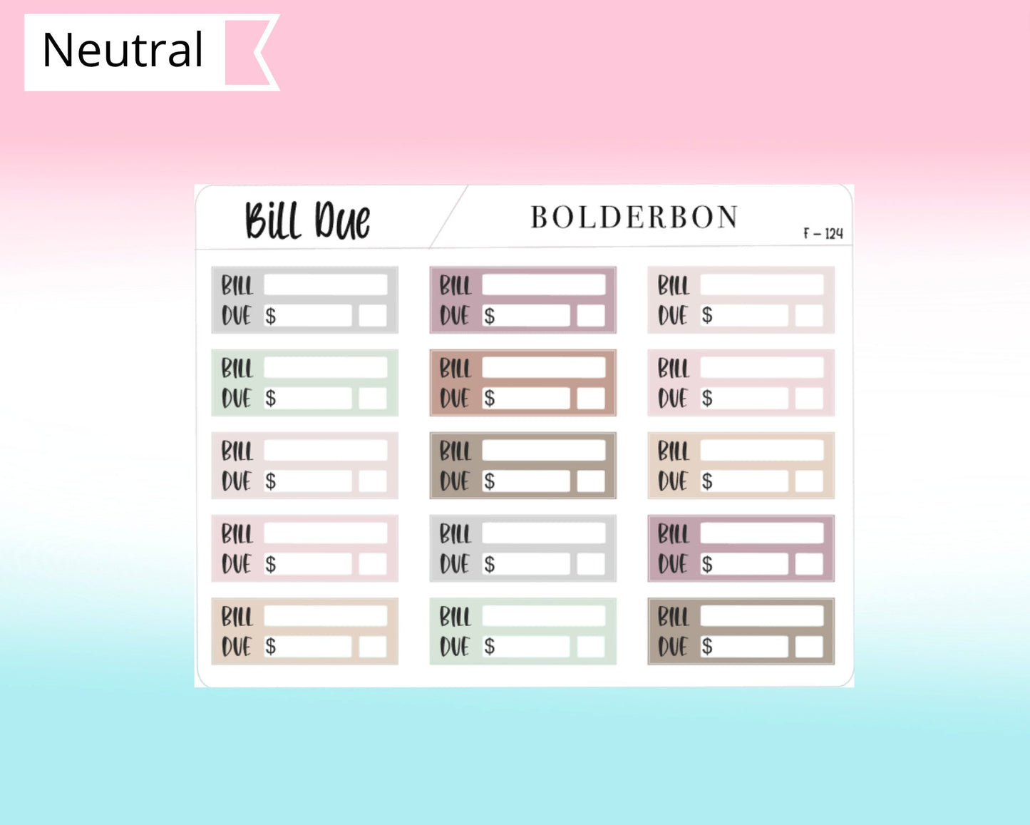 BILL DUE || Functional Planner Stickers
