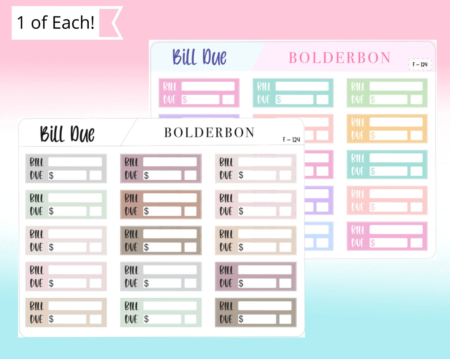 BILL DUE || Functional Planner Stickers