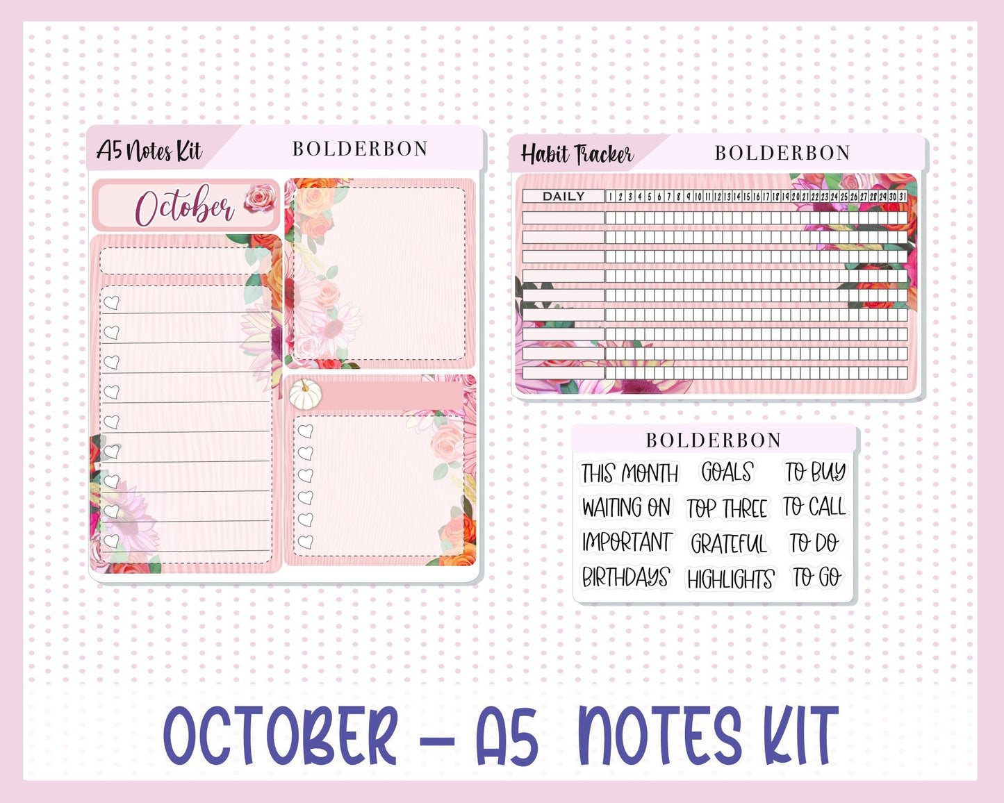OCTOBER A5 NOTES KIT || Planner Sticker Kit